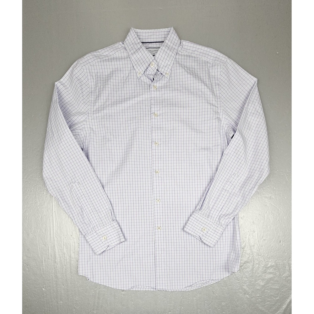 Charles Tyrwhitt Button Down Shirt Mens Medium 15.5-34 Non Iron Slim Fit Plaid